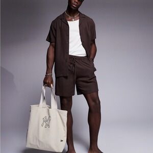 South‎ Beach Drawstring Beach Shorts - Brown Size Large New With Tags